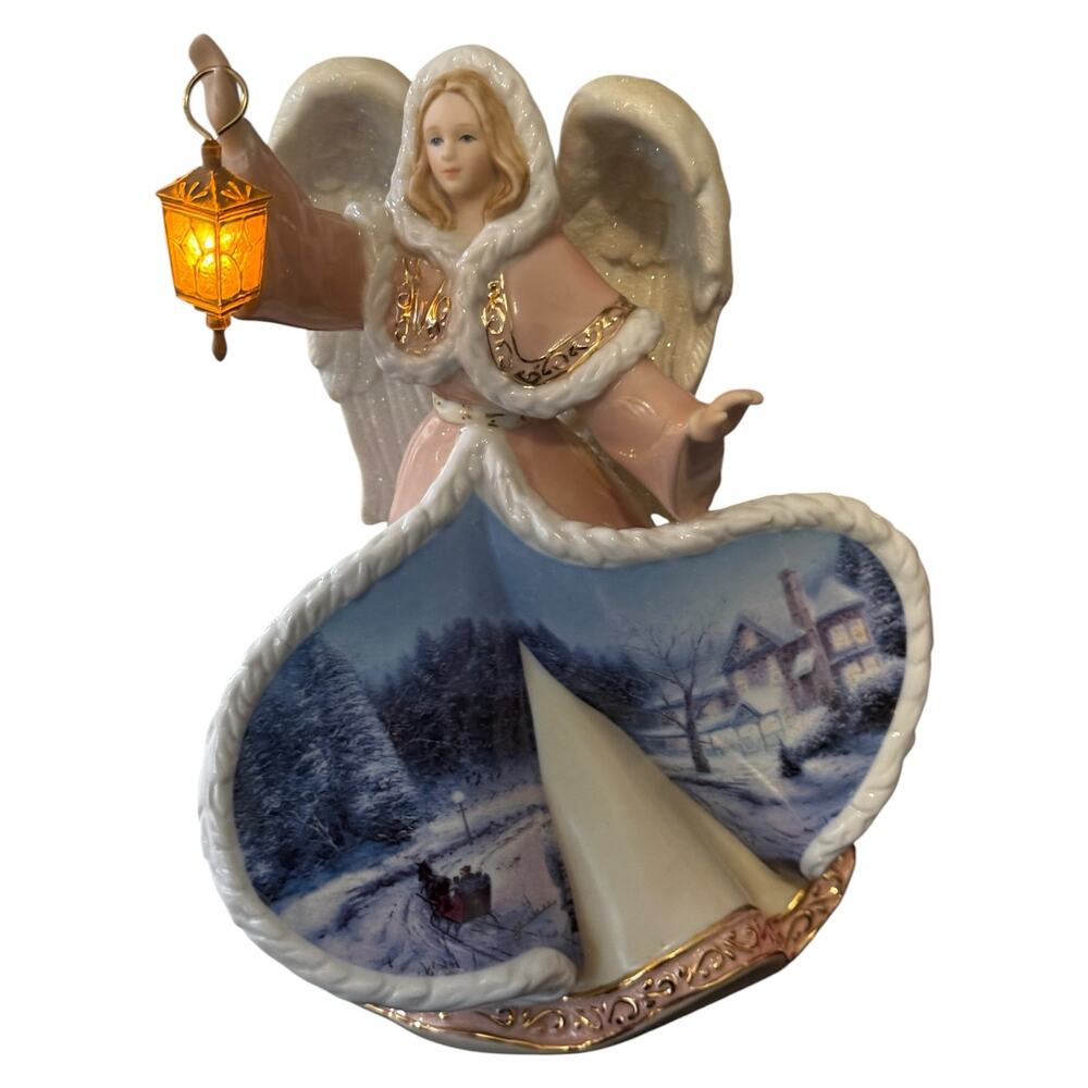 Bradford Exchange Thomas Kinkade Angel of Light Illuminated Porcelain Figurine